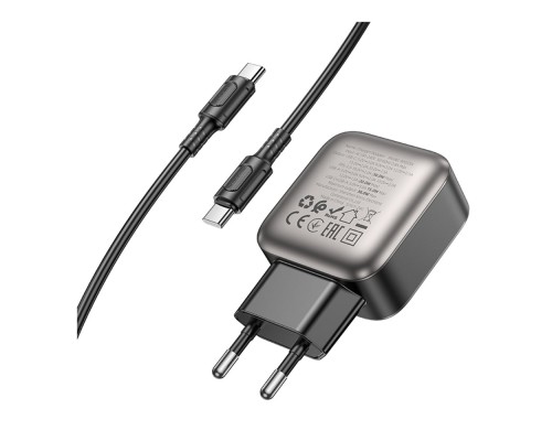 Мережевий Зарядний Пристрій Borofone BAS55A 1USB-C/1USB PD/QC 30W GAN+Type-C to Type-C