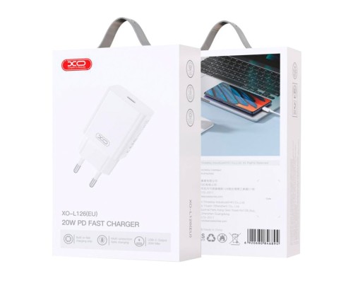 Мережевий Зарядний Пристрій XO L126 1USB-C PD/QC 20W