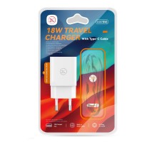 Мережевий Зарядний Пристрій XO L127 1USB QC 18W+USB to Type-C New Logo