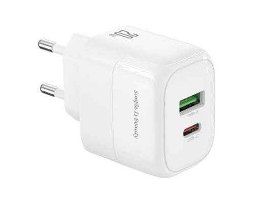 Мережевий Зарядний Пристрій XO L137 1USB-C/1USB PD/QC 20W+Type-C to Type-C New Logo