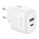 Мережевий Зарядний Пристрій XO L137 1USB-C/1USB PD/QC 20W+Type-C to Type-C New Logo