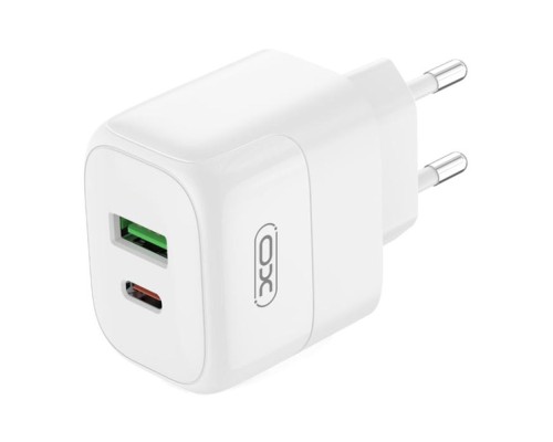 Мережевий Зарядний Пристрій XO L137 1USB-C/1USB PD/QC 20W+Type-C to Type-C New Logo