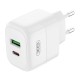 Мережевий Зарядний Пристрій XO L137 1USB-C/1USB PD/QC 20W+Type-C to Type-C New Logo