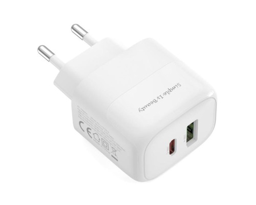 Мережевий Зарядний Пристрій XO L137 1USB-C/1USB PD/QC 20W+Type-C to Type-C New Logo