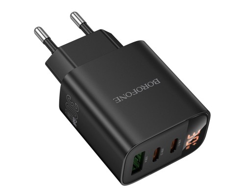 Мережевий Зарядний Пристрій Borofone BA98A 2USB-C/1USB PD/QC 30W Led Display