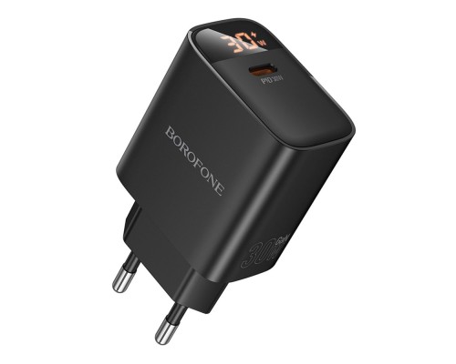Мережевий Зарядний Пристрій Borofone BA97A 1USB-C PD/QC 30W Led Display