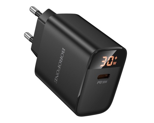 Мережевий Зарядний Пристрій Borofone BA97A 1USB-C PD/QC 30W Led Display