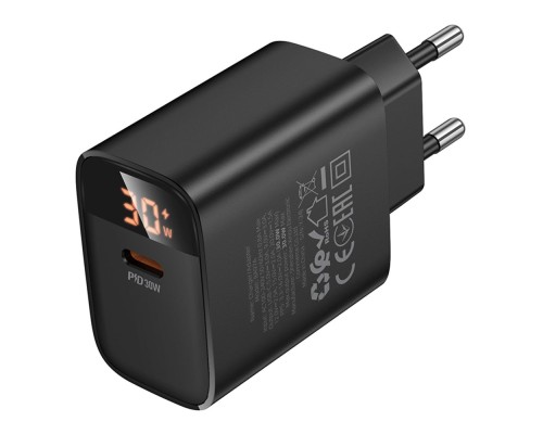 Мережевий Зарядний Пристрій Borofone BA97A 1USB-C PD/QC 30W Led Display
