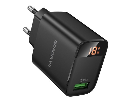 Мережевий Зарядний Пристрій Borofone BA95A 1USB QC 18W Led Display