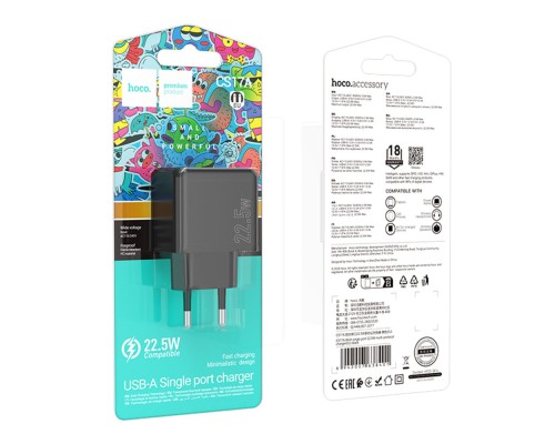 Мережевий Зарядний Пристрій Hoco CS17A 1USB Multi-Protocol 22.5W