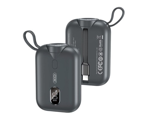 Універсальна Мобільна Батарея Power Bank XO PR260 Self-watch wireless charger, Type-C cable digital fast charger 20W, 10000 mAh