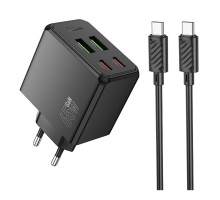 Мережевий Зарядний Пристрій Hoco CS19A 2USB-C/2USB PD/QC 65W+Type-C to Type-C