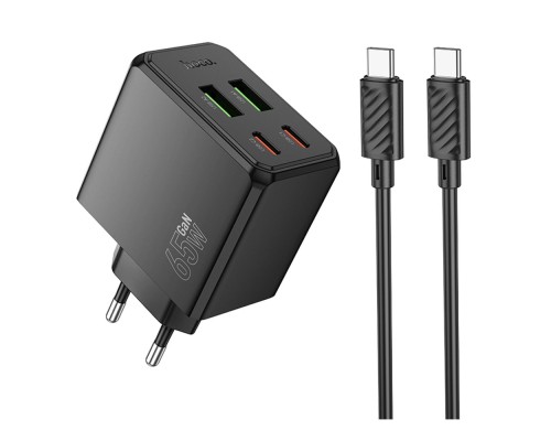 Мережевий Зарядний Пристрій Hoco CS19A 2USB-C/2USB PD/QC 65W+Type-C to Type-C