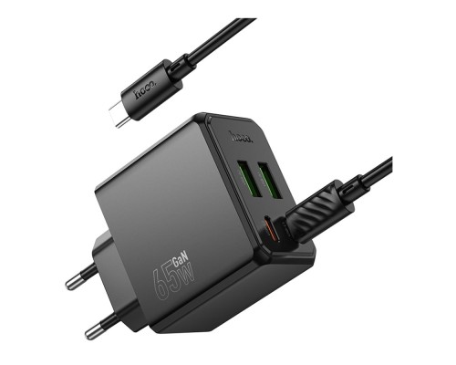 Мережевий Зарядний Пристрій Hoco CS19A 2USB-C/2USB PD/QC 65W+Type-C to Type-C
