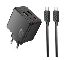 Мережевий Зарядний Пристрій Hoco CS18A 2USB-C/2USB PD/QC 45W+Type-C to Type-C
