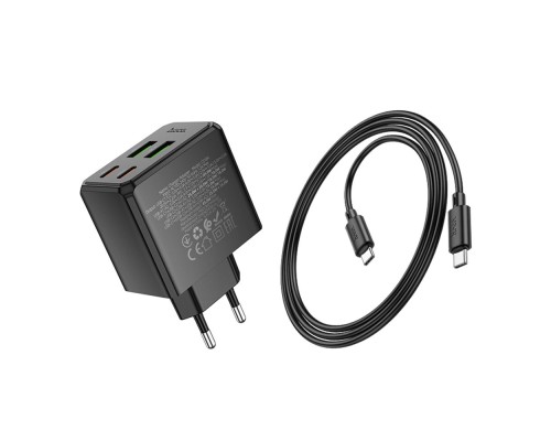 Мережевий Зарядний Пристрій Hoco CS18A 2USB-C/2USB PD/QC 45W+Type-C to Type-C