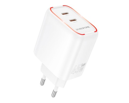 Мережевий Зарядний Пристрій Borofone BA90A 2USB-C PD/QC45W