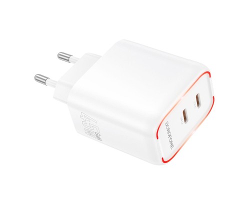 Мережевий Зарядний Пристрій Borofone BA90A 2USB-C PD/QC45W