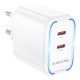 Мережевий Зарядний Пристрій Borofone BA90A 2USB-C PD/QC45W