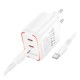 Мережевий Зарядний Пристрій Borofone BA90A 2USB-C PD/QC45W+Type-C to Type-C