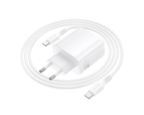 Мережевий Зарядний Пристрій Borofone BA90A 2USB-C PD/QC45W+Type-C to Type-C