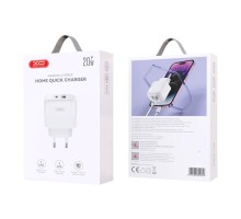 Мережевий Зарядний Пристрій XO L137 1USB-C/1USB PD/QC 20W
