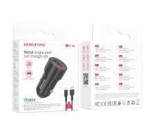 Автомобільний Зарядний Пристрій Borofone BZ19A Wisdom QC3.0 18W Type C М'ята упаковка