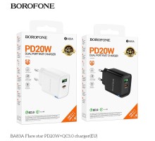 Мережевий Зарядний Пристрій Borofone BA83A 1USB-C/1USB PD/QC 20W