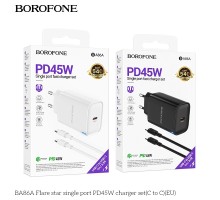 Мережевий Зарядний Пристрій Borofone BA86A 1USB-C PD/QC 45W+Type-C to Type-C