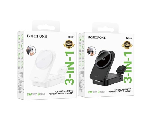 Бездротовий Зарядний Пристрій Borofone BQ38 3-in-1 For iWatch