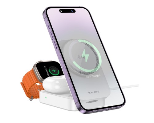 Бездротовий Зарядний Пристрій Borofone BQ38 3-in-1 For iWatch