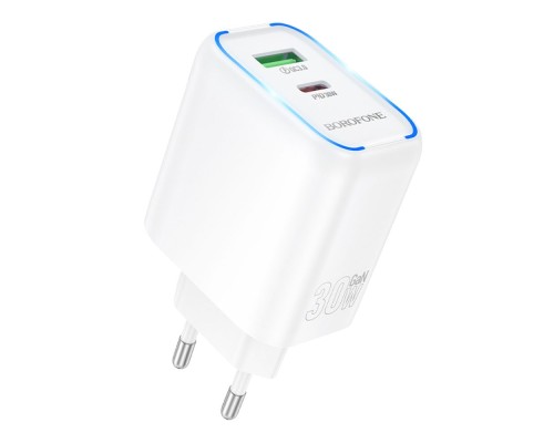 Мережевий Зарядний Пристрій Borofone BA89A 1USB-C/1USB PD/QC 30W