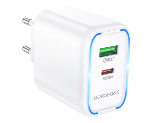Мережевий Зарядний Пристрій Borofone BA89A 1USB-C/1USB PD/QC 30W