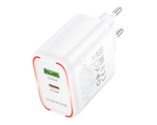 Мережевий Зарядний Пристрій Borofone BA89A 1USB-C/1USB PD/QC 30W