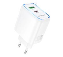 Мережевий Зарядний Пристрій Borofone BA89A 1USB-C/1USB PD/QC 30W+Type-C to Lightning