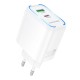 Мережевий Зарядний Пристрій Borofone BA89A 1USB-C/1USB PD/QC 30W+Type-C to Lightning