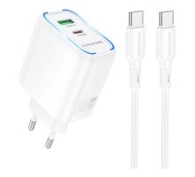 Мережевий Зарядний Пристрій Borofone BA89A 1USB-C/1USB PD/QC 30W+Type-C to Type-C