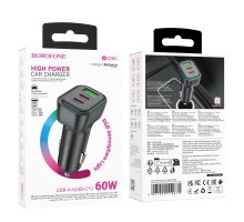 Автомобільний Зарядний Пристрій Borofone BZ28C 1USB/2USB-C QC/PD 60W