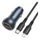 Автомобільний Зарядний Пристрій Borofone BZ32B 1USB/1USB-C QC/PD48W+Type-C to Lightning