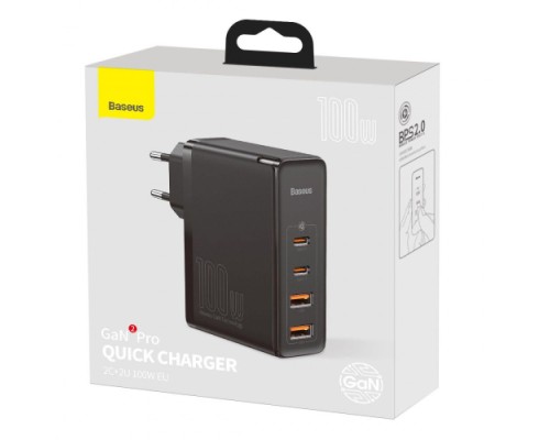 Мережевий Зарядний Пристрій Baseus GaN2 Pro Quick Charger 2C+2U 100W CCGAN2P-L