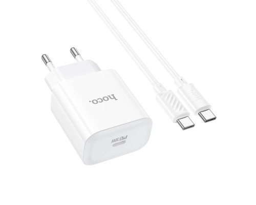 Мережевий Зарядний Пристрій Hoco C76A Pro 1USB-C PD/QC 30W+Type-C to Type-C