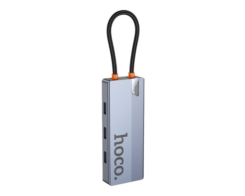 Хаб USB Hoco HB51 Type-C 6-in-1 (HDTV+RJ45-100Mbps+PD+USB3.0*3)