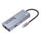 Хаб USB Hoco HB51 Type-C 6-in-1 (HDTV+RJ45-100Mbps+PD+USB3.0*3)