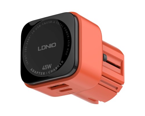 Мережевий Зарядний Пристрій LDNIO Q2420 GAN 45W+Type-C to Type-C