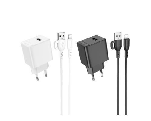Мережевий Зарядний Пристрій Borofone BAS11A 1USB 2.1A+USB to Lightning