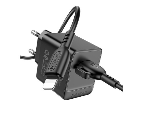 Мережевий Зарядний Пристрій Borofone BAS11A 1USB 2.1A+USB to Lightning