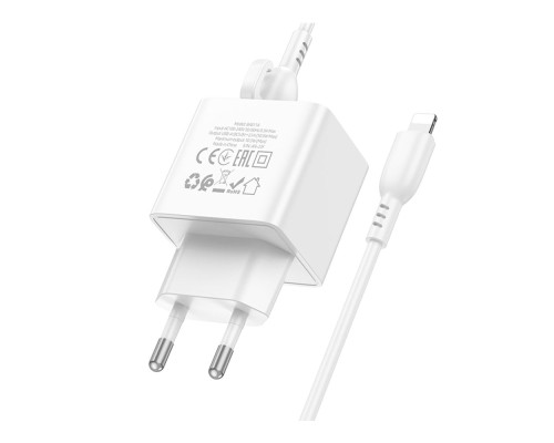 Мережевий Зарядний Пристрій Borofone BAS11A 1USB 2.1A+USB to Lightning