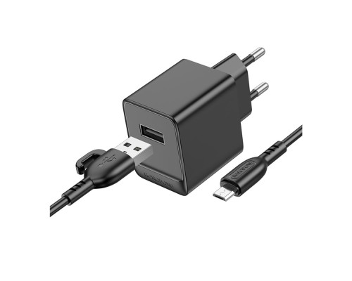 Мережевий Зарядний Пристрій Borofone BAS11A 1USB 2.1A+USB to Micro