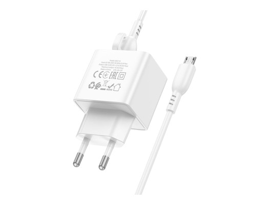 Мережевий Зарядний Пристрій Borofone BAS11A 1USB 2.1A+USB to Micro