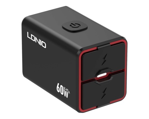 Автомобільний Зарядний Пристрій LDNIO C108 1USB/1USB-C 60W+Type-C to Type-C